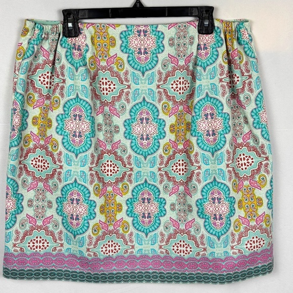 Talbots Womens Knee Length Pencil Skirt Elastic side Sz 14P Preppy Spring Resort - Picture 5 of 13